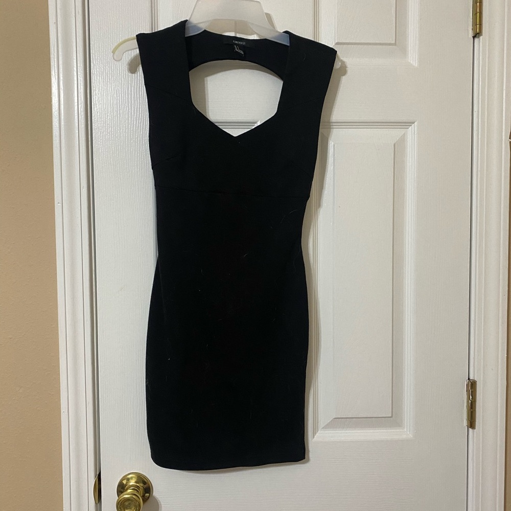 Forever 21 black cross back bodycon dress